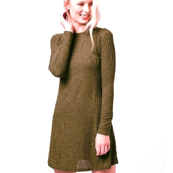 Topshop Dresses & Skirts - Topshop Olive Green Sweater Dress/Tunic size 6 EUC